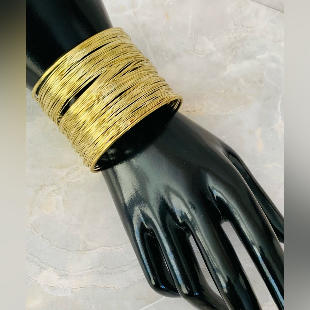Golden Wire Cuff Bracelet